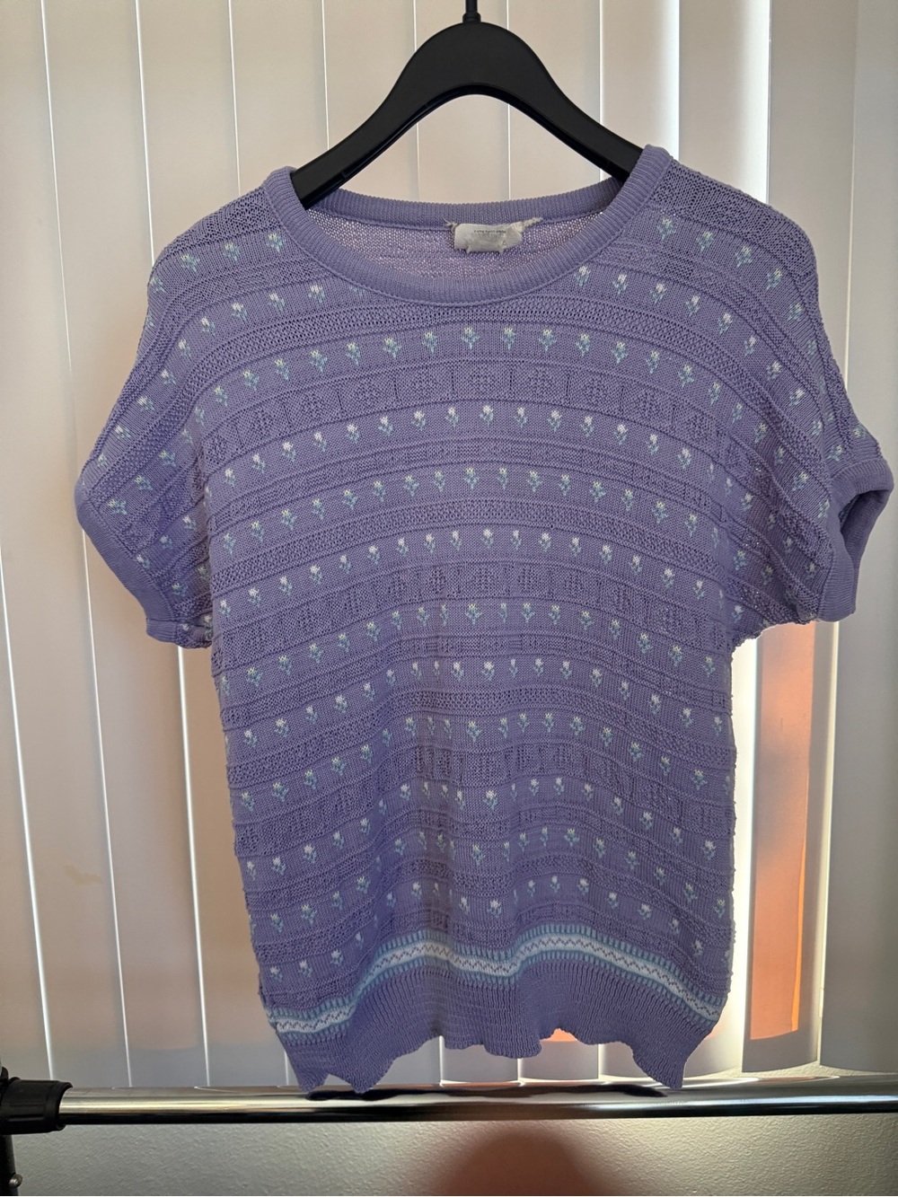 Vintage 1980's Women's Hopscotch Melbourne Purple Knit Sweater Top Size Medium